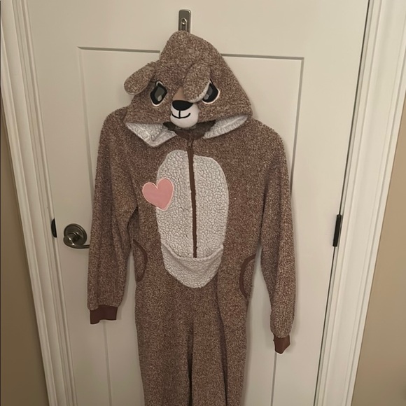 Funzietime Other - Cozy Deer Brown Fleece Onesie with Hood, size large kids